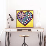 Crystal Rhinestone Diamond Painting Kit - heart mandala - Hibah-Diamond painting art studio