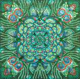 Crystal Rhinestone Diamond Painting Kit - Mandala Green
