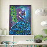 Crystal Rhinestone Diamond Painting Kit - Peacock Dress Girl - Hibah-Diamond painting art studio