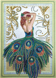 Crystal Rhinestone Diamond Painting Kit - Peacock girl