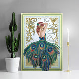 Crystal Rhinestone Diamond Painting Kit - Peacock girl - Hibah-Diamond?painting art studio