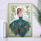 Crystal Rhinestone Diamond Painting Kit - Peacock girl - Hibah-Diamond?painting art studio