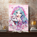 Crystal Rhinestone Diamond Painting Kit | Pretty girl and unicorn - Hibah-Diamond?painting art studio