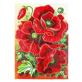 Crystal Rhinestone Diamond Painting Kit | Red flower - Hibah-Diamond?painting art studio