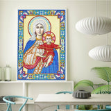 Crystal Rhinestone diamond painting kit - religious figures Virgin and Jesus - Hibah-Diamond painting art studio