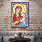 Crystal Rhinestone diamond painting kit - religious figures Virgin and Jesus - Hibah-Diamond painting art studio