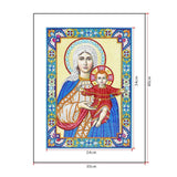 Crystal Rhinestone diamond painting kit - religious figures Virgin and Jesus - Hibah-Diamond painting art studio