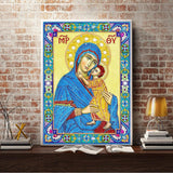 Crystal Rhinestone diamond painting kit - religious figures Virgin Mary and Jesus - Hibah-Diamond?painting art studio