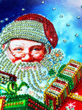 Crystal Rhinestone Diamond Painting Kit - Santa Claus holding gifts