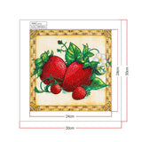 Crystal Rhinestone Diamond Painting Kit | Strawberry - Hibah-Diamond?painting art studio