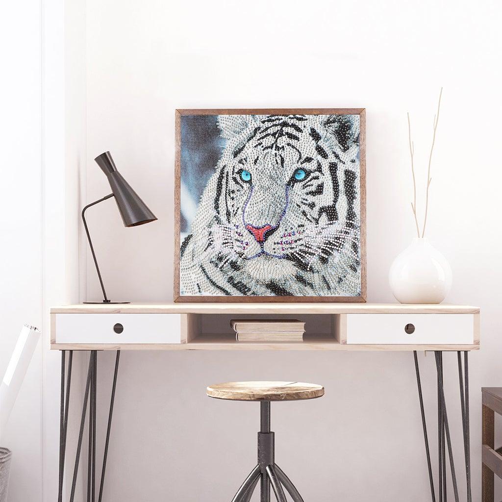 Crystal Rhinestone Diamond Painting Kit - White tiger – Hibah-Diamond painting  art studio