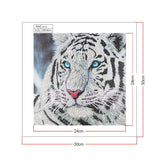 Crystal Rhinestone Diamond Painting Kit | White tiger - Hibah-Diamond?painting art studio