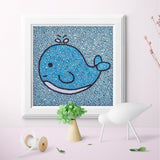 Crystal Rhinestone Full Diamond Painting - Blue whale - Hibah-Diamond?painting art studio