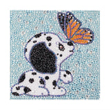 Crystal Rhinestone Full Diamond Painting-Butterfly kissing puppy