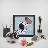 Crystal Rhinestone Full Diamond Painting-Butterfly kissing puppy - Hibah-Diamond?painting art studio