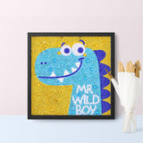 Crystal Rhinestone Full Diamond Painting - Cartoon Blue dinosaur - Hibah-Diamond?painting art studio