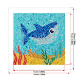 Crystal Rhinestone Full Diamond Painting-Cartoon little shark - Hibah-Diamond?painting art studio