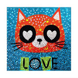 Crystal Rhinestone Full Diamond Painting - Cartoon LOVE cat - Hibah-Diamond?painting art studio