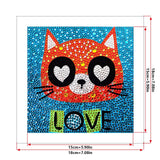 Crystal Rhinestone Full Diamond Painting - Cartoon LOVE cat - Hibah-Diamond?painting art studio