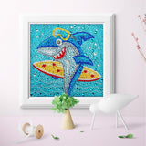 Crystal Rhinestone Full Diamond Painting-Cartoon shark - Hibah-Diamond?painting art studio