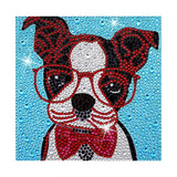 Crystal Rhinestone Full Diamond Painting - Dog with glasses