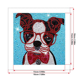 Crystal Rhinestone Full Diamond Painting - Dog with glasses - Hibah-Diamond?painting art studio