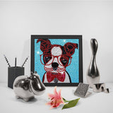 Crystal Rhinestone Full Diamond Painting - Dog with glasses - Hibah-Diamond?painting art studio