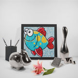 Crystal Rhinestone Full Diamond Painting-Happy little fish - Hibah-Diamond?painting art studio