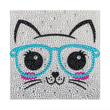 Crystal Rhinestone Full Diamond Painting-Kitten with glasses