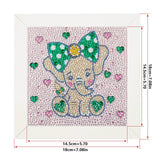 Crystal Rhinestone Full Diamond Painting-Little pink elephant wearing a bow - Hibah-Diamond?painting art studio