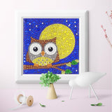 Crystal Rhinestone Full Diamond Painting - Night owl - Hibah-Diamond?painting art studio