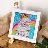 Crystal Rhinestone Full Diamond Painting - Rich cat - Hibah-Diamond?painting art studio