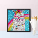 Crystal Rhinestone Full Diamond Painting - Rich cat - Hibah-Diamond?painting art studio