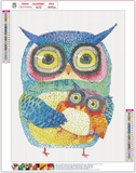 Full Diamond Painting kit - Cute owls