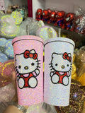 DIY Large capacity straw cup  (with glue tools) - Hello Kitty