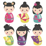 Diamond Painting Sticker Wall Sticker | Japanese girl (6pcs) - Hibah-Diamond painting art studio