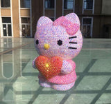 DIY 20cm Hello Kitty Holding love (with glue tools) - Hibah-Diamond painting art studio