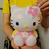 DIY 20cm Pink Hello Kitty (with glue tools) - Hibah-Diamond painting art studio