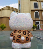 DIY 22cm Champagne Leopard Pattern Hello Kitty (with glue tools) - Hibah-Diamond painting art studio