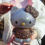 DIY 22cm Leopard pattern Hello Kitty (with glue tools) - Hibah-Diamond painting art studio