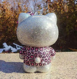 DIY 22cm Leopard pattern Hello Kitty (with glue tools) - Hibah-Diamond painting art studio