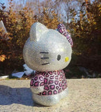 DIY 22cm Leopard pattern Hello Kitty (with glue tools) - Hibah-Diamond painting art studio