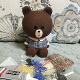 DIY brown bear and Cony rabbit  (with glue tools) - Hibah-Diamond painting art studio