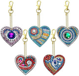DIY Diamond Painting Keychain - Heart-shaped keychain - Hibah-Diamond painting art studio