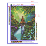 Full Diamond Painting kit - Buddha on the rocks of the waterfall