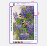 Full Diamond Painting kit - Lavender and Magpies