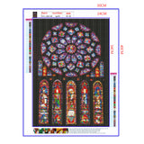 Full Diamond Painting kit - The peacock window of Cath¨¦drale Notre Dame de Paris