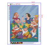 Full Diamond Painting kit - Snow White and the 7 Dwarfs (16x20inch)