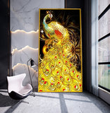 Full Diamond Painting kit - Golden peacock
