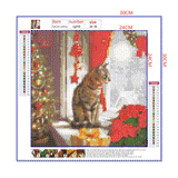 Full Diamond Painting kit - Cat in christmas